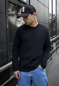 Фото - Однотонний чорний лонгслів Staff black basic - Men box