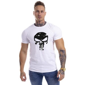 Фото - Спортивна футболка Sport Line біла з чорним черепом - Men box