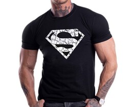Фото - Футболка для фітнесу Sport Line чорна з принтом Superman - Men box