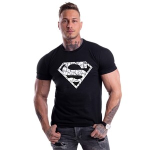 Фото - Футболка для фітнесу Sport Line чорна з принтом Superman - Men box