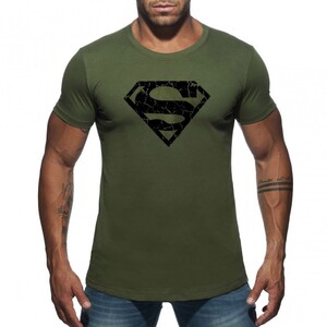 Фото - Футболка цвета хаки Sport Line с черным принтом Superman - Men box