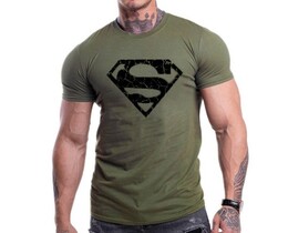 Фото - Футболка кольору хакі Sport Line з чорним принтом Superman - Men box