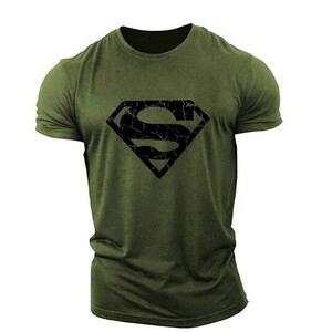 Фото - Футболка цвета хаки Sport Line с черным принтом Superman - Men box