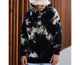 Фото - Молодежное худи Staff tie dye black & beige oversize - Men box