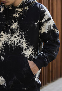Фото - Молодежное худи Staff tie dye black & beige oversize - Men box