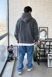 Фото - Базове сіре худі Staff premium gray oversize - Men box