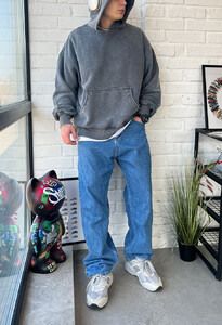 Фото - Базове сіре худі Staff premium gray oversize - Men box