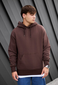 Фото - Однотонное коричневое худи Staff brown oversize - Men box