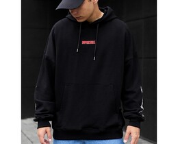 Фото - Черное худи с принтом Staff impossible oversize - Men box