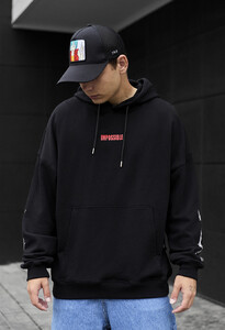 Фото - Черное худи с принтом Staff impossible oversize - Men box