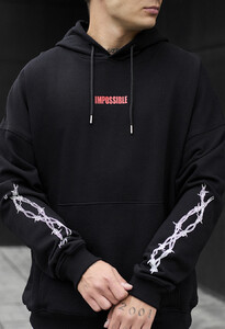 Фото - Черное худи с принтом Staff impossible oversize - Men box