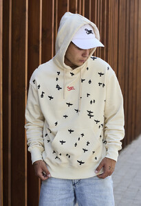 Фото - Худи молочного цвета Staff logo & birds oversize - Men box