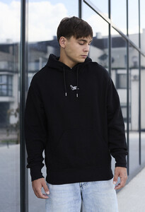Фото - Черное худи с белым лого Staff black logo oversize - Men box