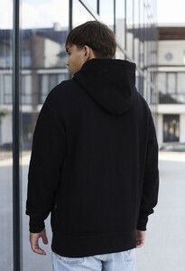 Фото - Черное худи с белым лого Staff black logo oversize - Men box
