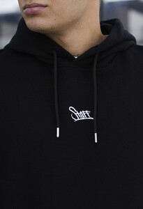 Фото - Черное худи с белым лого Staff black logo oversize - Men box