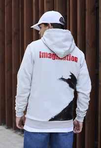 Фото - Светло-серое худи с ярким принтом Staff imagination - Men box