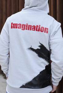Фото - Светло-серое худи с ярким принтом Staff imagination - Men box