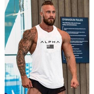 Фото - Белая мужская майка Sport Line с черным логотипом - Men box