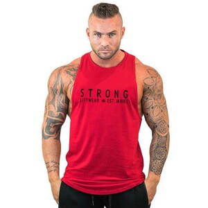 Фото - Спортивна червона майка Sport Line з текстовим принтом - Men box