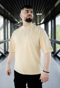 Фото - Патриотическая футболка Staff x Unbroken beige oversize - Men box