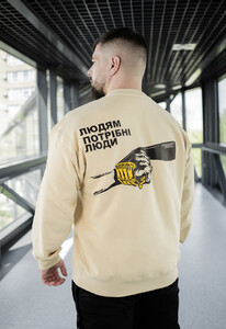 Фото - Патриотический свитшот Staff x Unbroken beige oversize - Men box