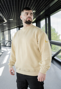 Фото - Патриотический свитшот Staff x Unbroken beige oversize - Men box