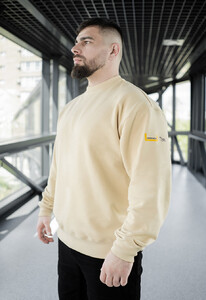 Фото - Патриотический свитшот Staff x Unbroken beige oversize - Men box