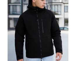 Фото - Повсякденна чорна куртка Staff soft shell flox black - Men box