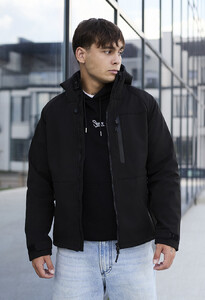 Фото - Повсякденна чорна куртка Staff soft shell flox black - Men box