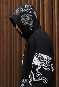 Фото - Чорно-біле худі Staff logo & claw oversize - Men box