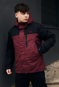 Фото - Бордово-чорна чоловіча куртка Staff bordo & black - Men box