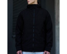 Фото - Однотонна чорна куртка Staff soft shell pu black - Men box