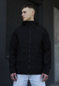 Фото - Однотонна чорна куртка Staff soft shell pu black - Men box