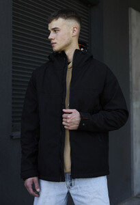 Фото - Однотонна чорна куртка Staff soft shell pu black - Men box