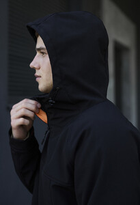 Фото - Однотонна чорна куртка Staff soft shell pu black - Men box