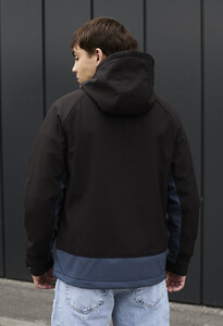 Фото - Двоколірна куртка Staff soft shell pu black & blue - Men box