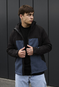 Фото - Двоколірна куртка Staff soft shell pu black & blue - Men box