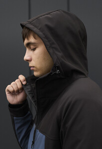 Фото - Двоколірна куртка Staff soft shell pu black & blue - Men box
