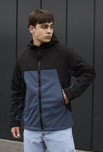 Фото - Двоколірна куртка Staff soft shell pu black & blue - Men box