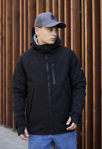 Фото - Базова чоловіча куртка Staff soft shell lokk black - Men box