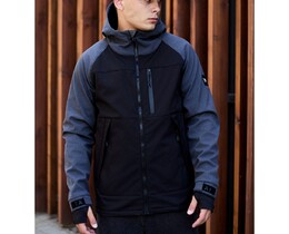 Фото - Двоколірна куртка Staff soft shell lokk black & gray - Men box