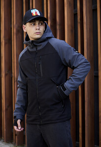 Фото - Двоколірна куртка Staff soft shell lokk black & gray - Men box
