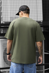 Фото - Однотонная футболка цвета хаки Staff khaki oversize - Men box