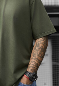 Фото - Однотонная футболка цвета хаки Staff khaki oversize - Men box