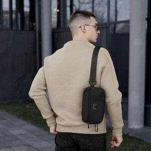 Фото - Мужская бананка Pobedov Practical в черном цвете - Men box