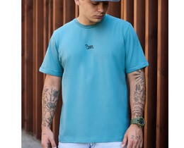 Фото - Синьо-бірюзова футболка Staff blue turquoise logo - Men box