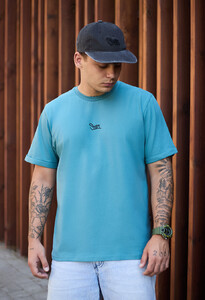 Фото - Синьо-бірюзова футболка Staff blue turquoise logo - Men box