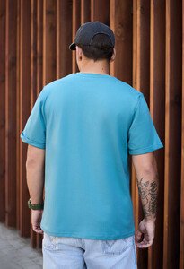 Фото - Синьо-бірюзова футболка Staff blue turquoise logo - Men box