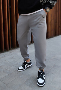 Фото - Брендированные спортивные штаны Staff al light gray - Men box
