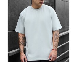 Фото - Базова оверсайз футболка Staff light gray oversize - Men box